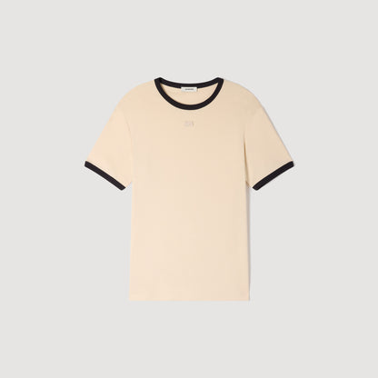 Retro Ss Tee Two-Tone Patch T-Shirt Sand