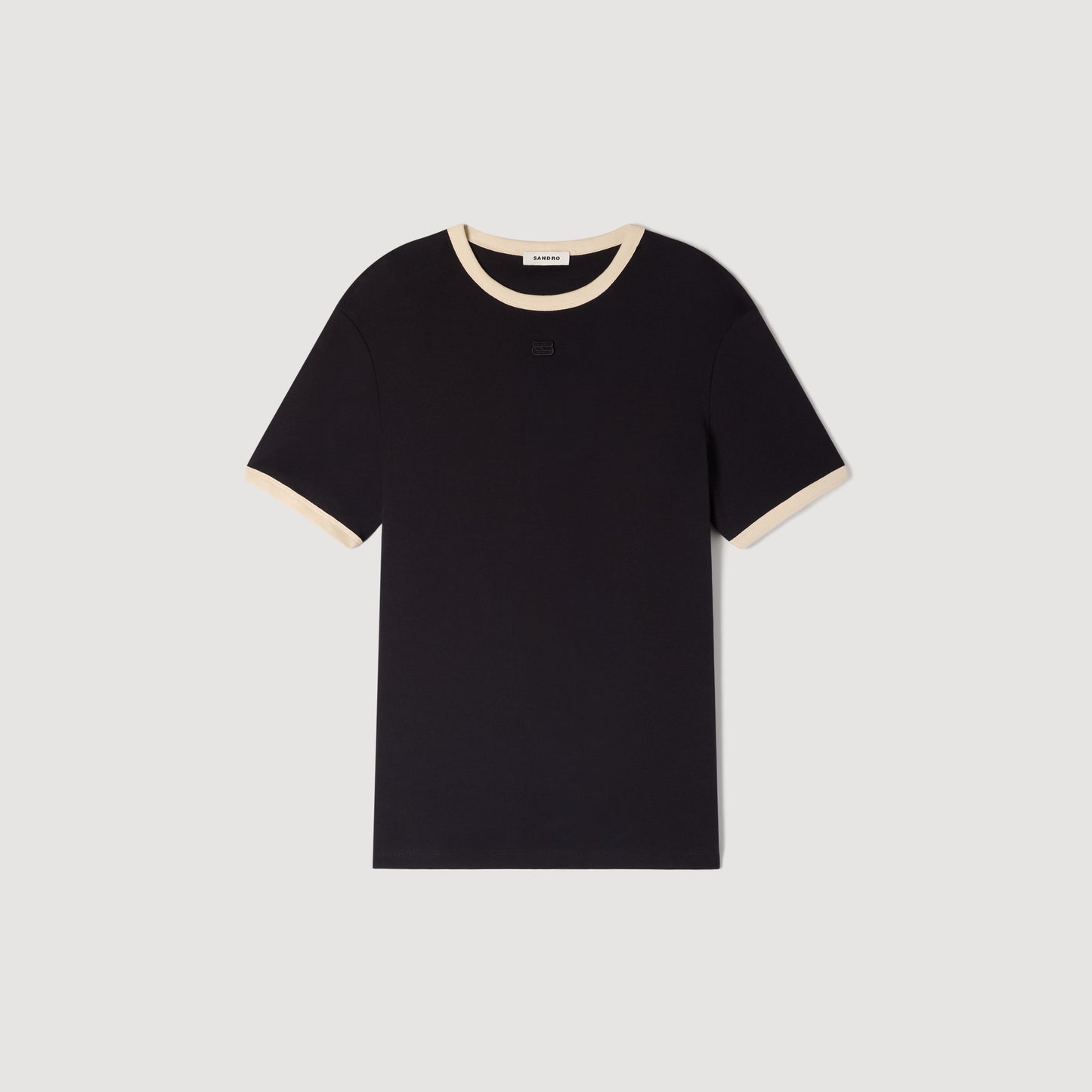 Retro Ss Tee Two-Tone Patch T-Shirt Black