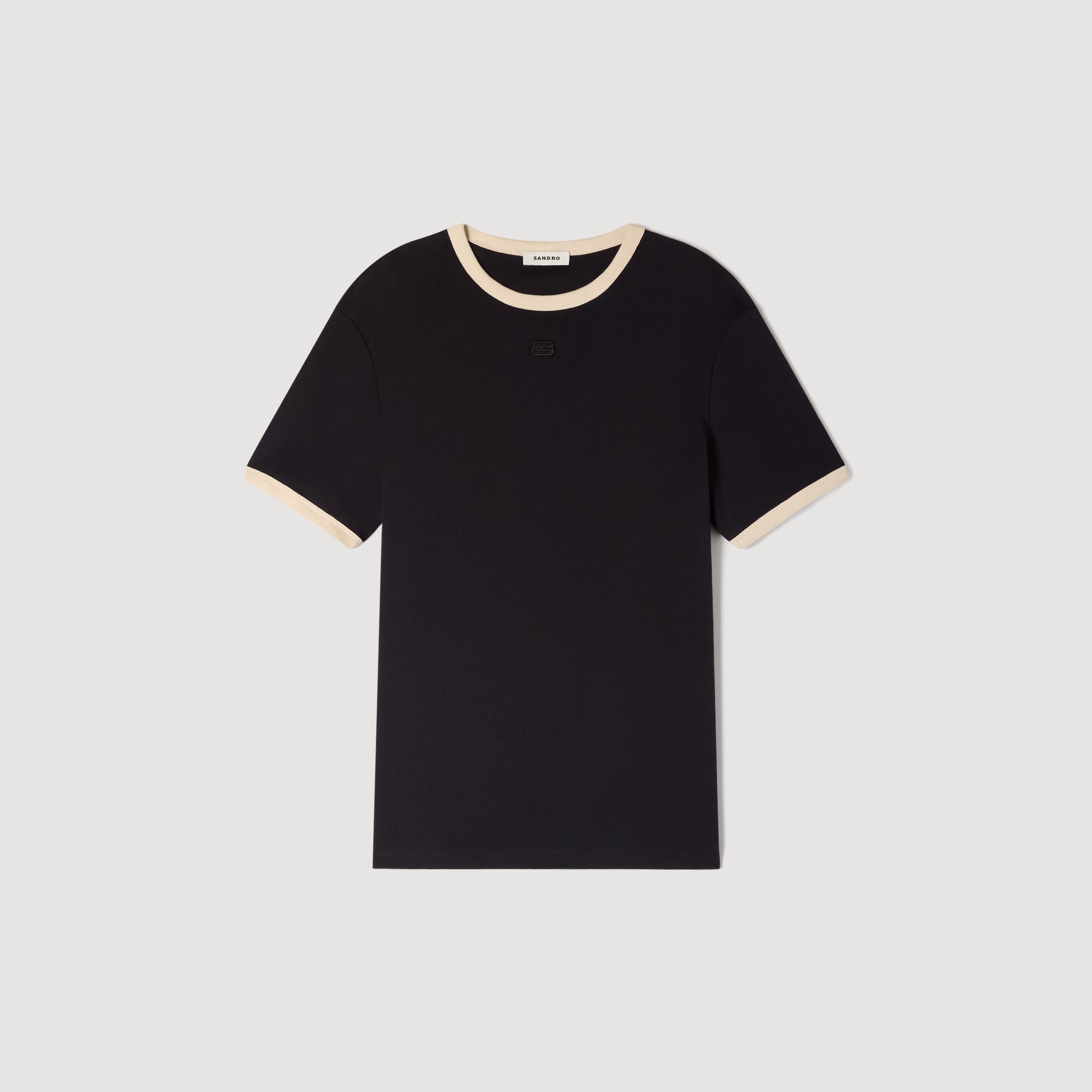Retro Ss Tee Two-Tone Patch T-Shirt Black