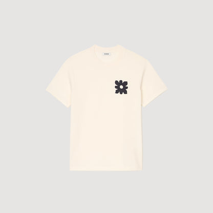  Vintage Flower Tee T-Shirt With Flower Detail Ivory.