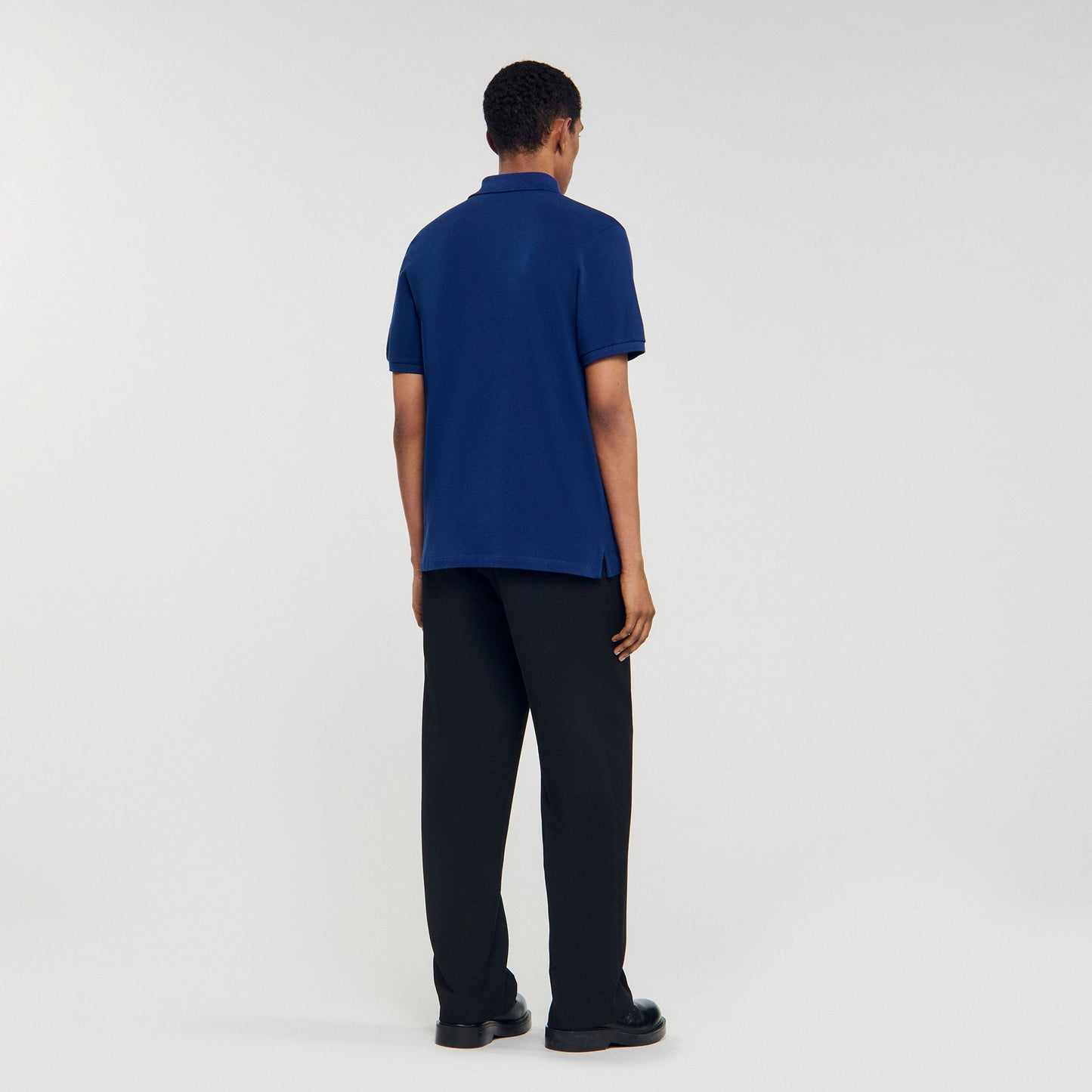 Polo Patch 4S Polo Shirt With Leather Logo Navy Blue
