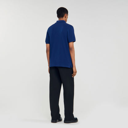 Polo Patch 4S Polo Shirt With Leather Logo Navy Blue