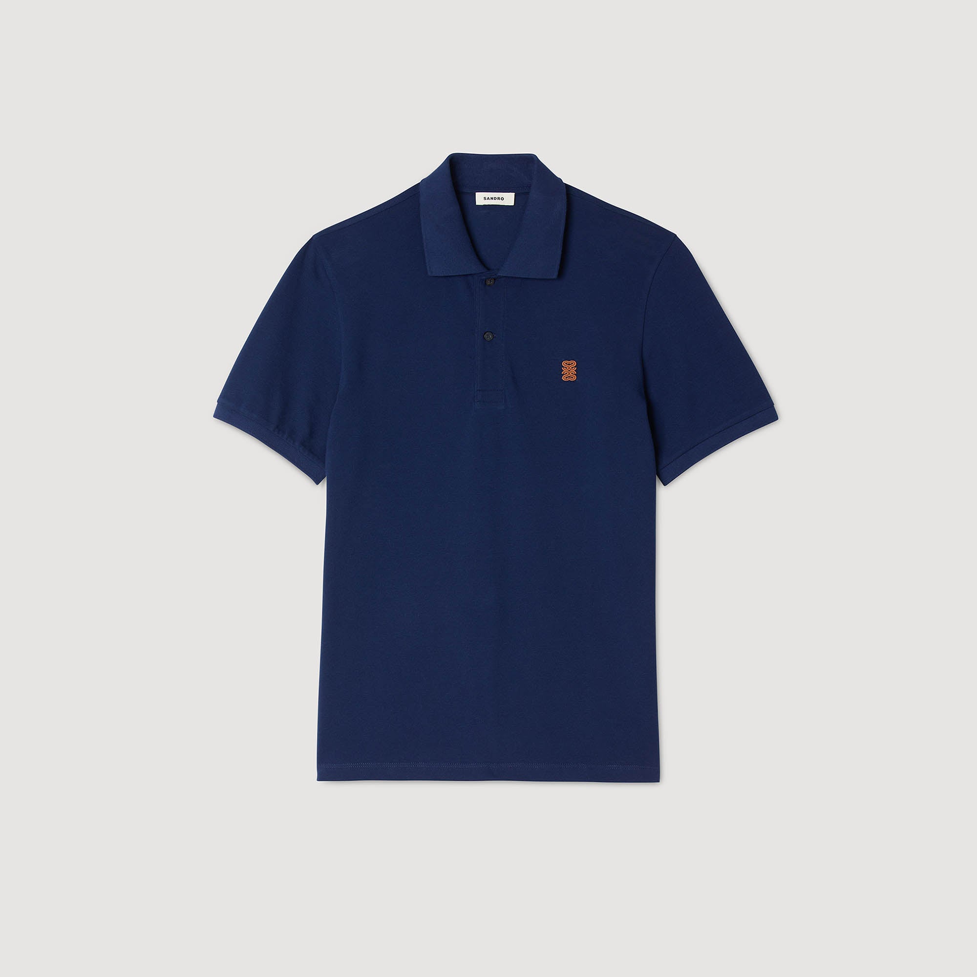 Polo Patch 4S Polo Shirt With Leather Logo Navy Blue