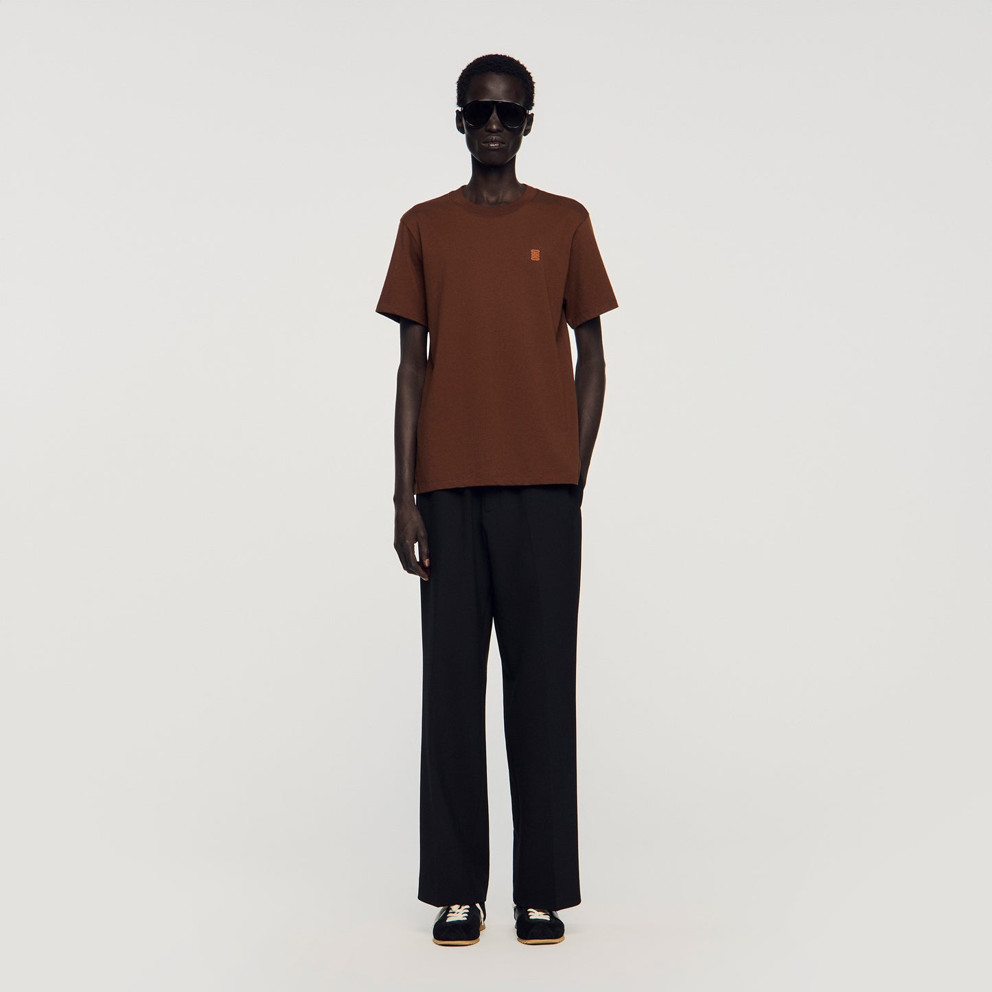 Leather Logo T Shirt Ginger Bread
