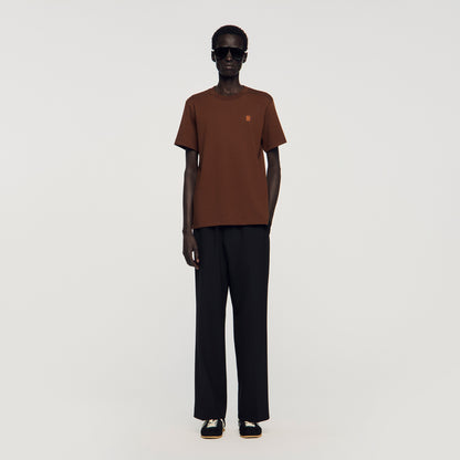 Leather Logo T Shirt Ginger Bread
