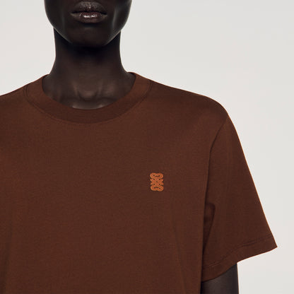 Leather Logo T Shirt Ginger Bread