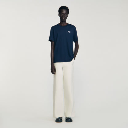 Atelier Tee T-Shirt With Appliqué Logo Midnight Blue