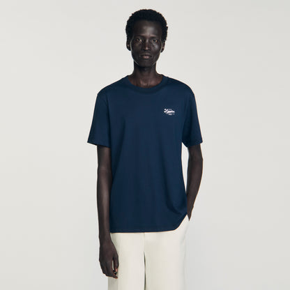 Atelier Tee T-Shirt With Appliqué Logo Midnight Blue