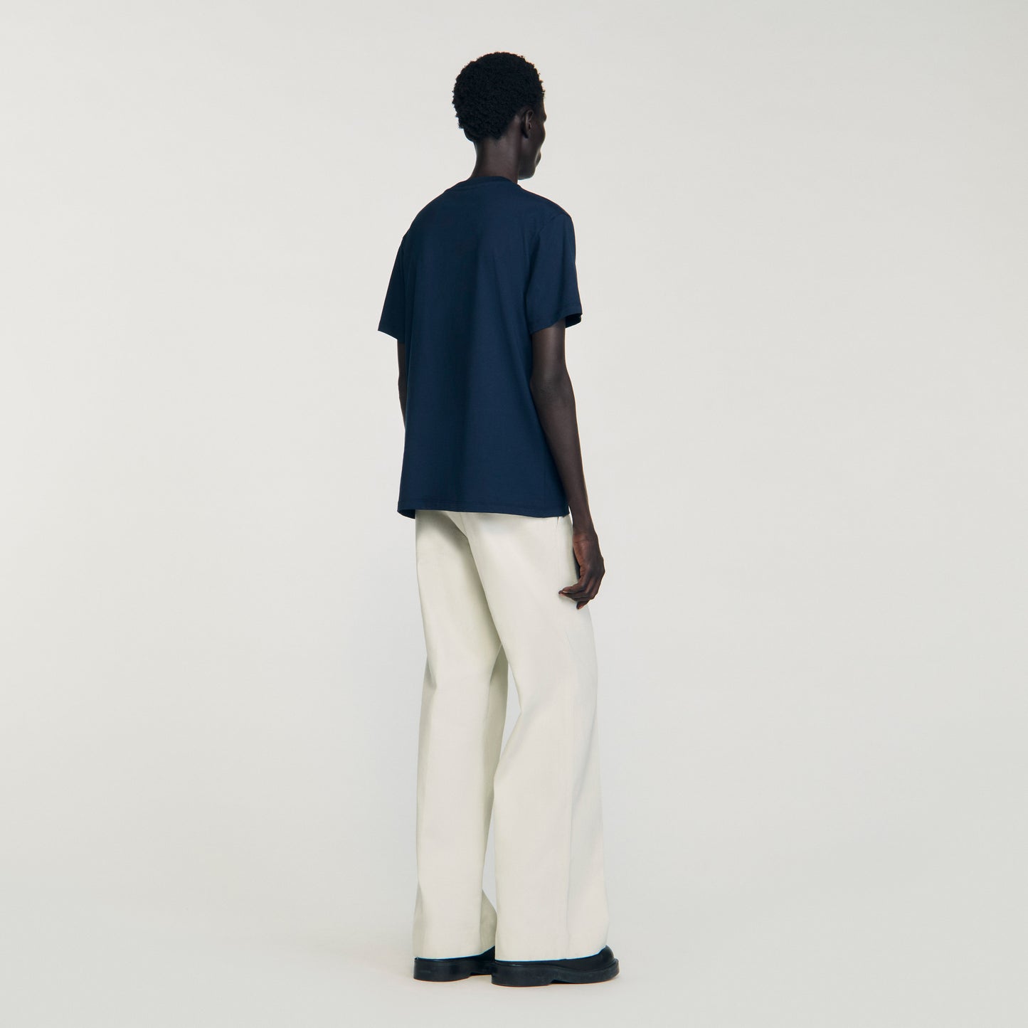Atelier Tee T-Shirt With Appliqué Logo Midnight Blue
