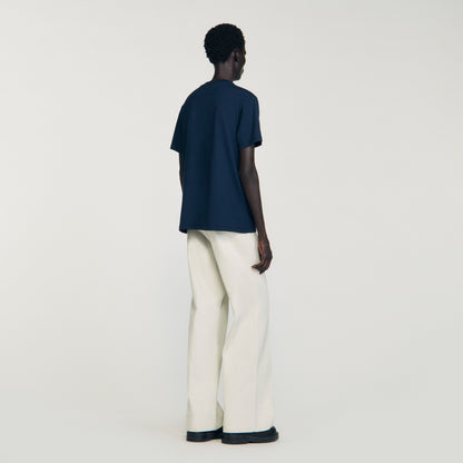 Atelier Tee T-Shirt With Appliqué Logo Midnight Blue