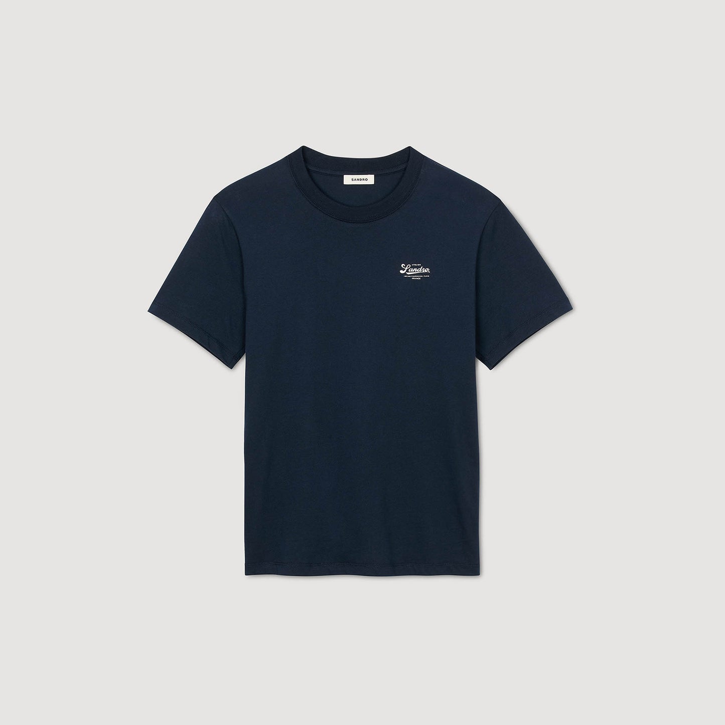 Atelier Tee T-Shirt With Appliqué Logo Midnight Blue