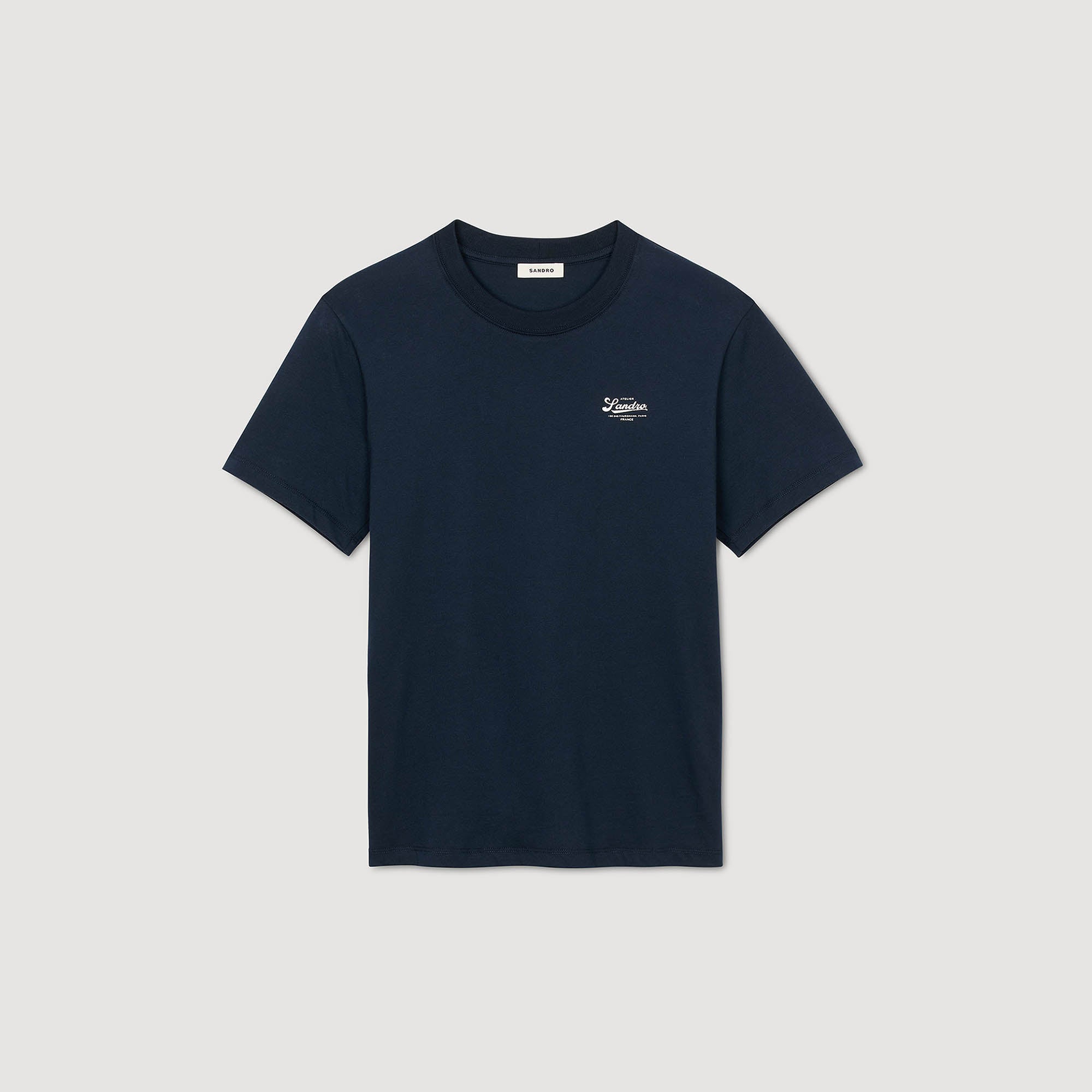 Atelier Tee T-Shirt With Appliqué Logo Midnight Blue