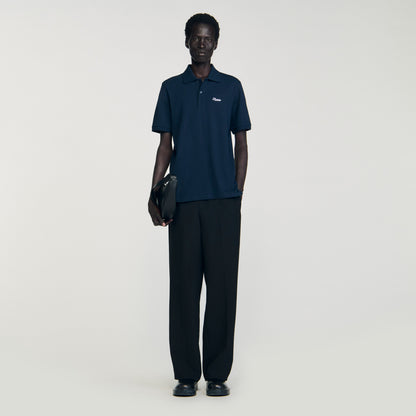 Atelier Polo Cotton Piqué Polo Shirt Midnight Blue