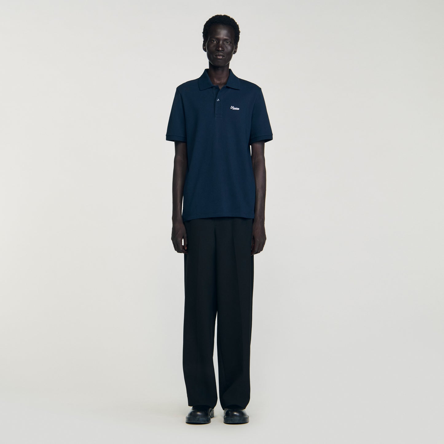 Atelier Polo Cotton Piqué Polo Shirt Midnight Blue