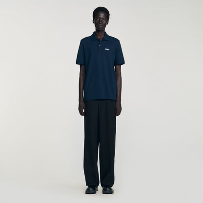 Atelier Polo Cotton Piqué Polo Shirt Midnight Blue