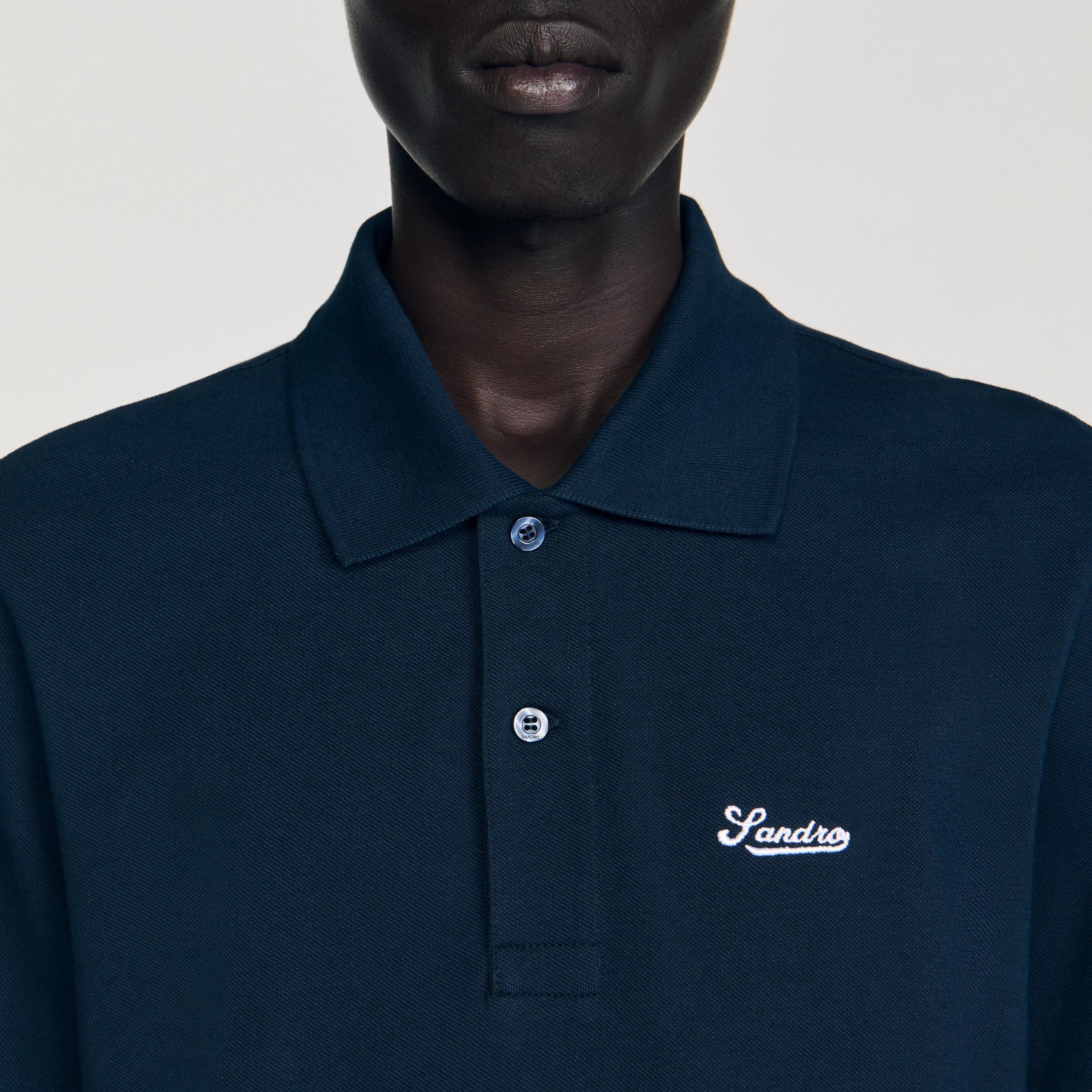 Atelier Polo Cotton Piqué Polo Shirt Midnight Blue
