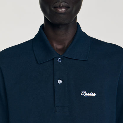 Atelier Polo Cotton Piqué Polo Shirt Midnight Blue