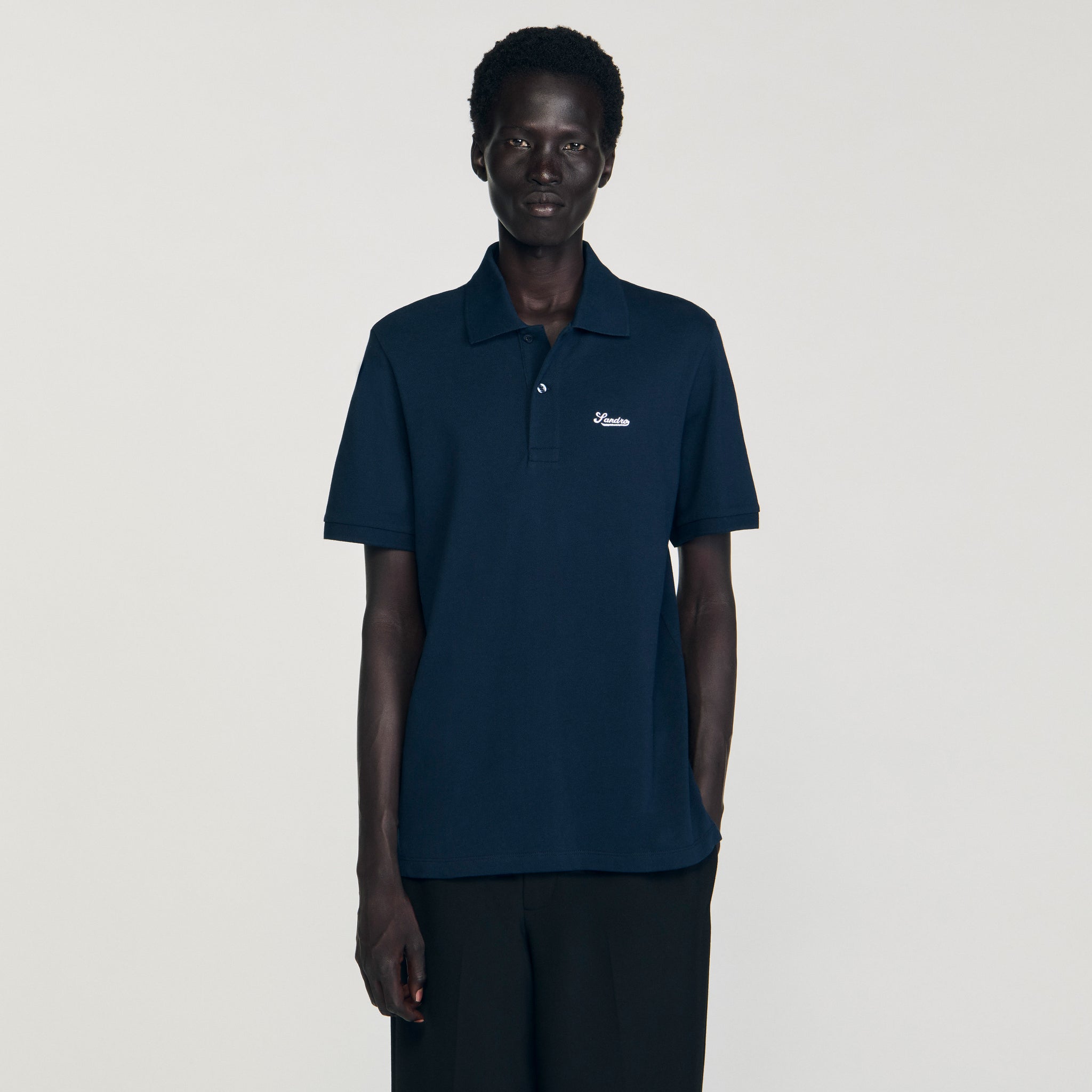 Atelier Polo Cotton Piqué Polo Shirt Midnight Blue