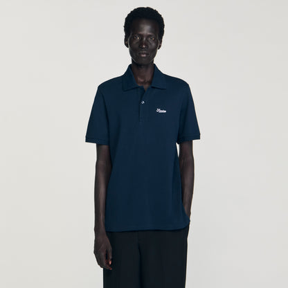 Atelier Polo Cotton Piqué Polo Shirt Midnight Blue