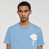 Layered Flower Tee T-Shirt With Flower Patch Chambray.
