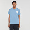 Layered Flower Tee T-Shirt With Flower Patch Chambray.