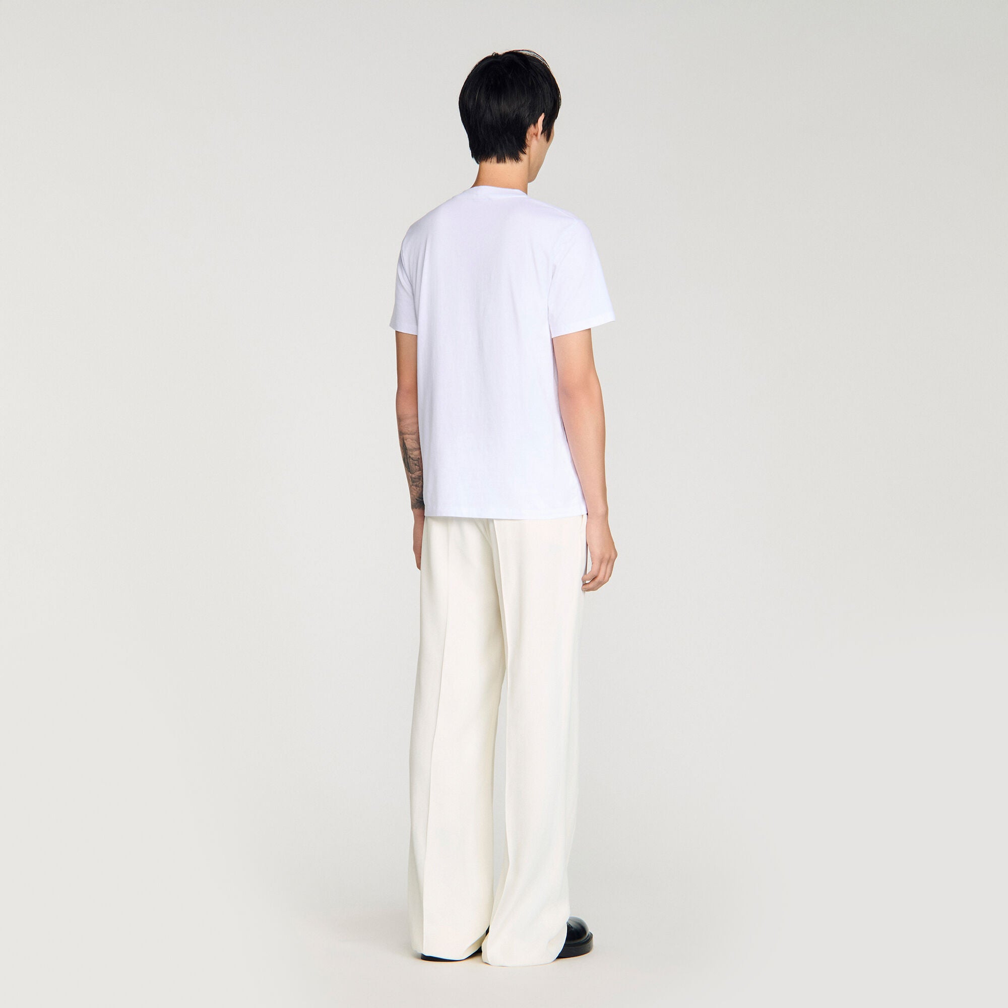 Horse Tee Embroidered Horse Cotton T-Shirt White