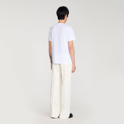 Horse Tee Embroidered Horse Cotton T-Shirt White