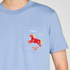 Horse Tee Embroidered Horse Cotton T-Shirt Sky Blue