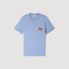 Horse Tee Embroidered Horse Cotton T-Shirt Sky Blue