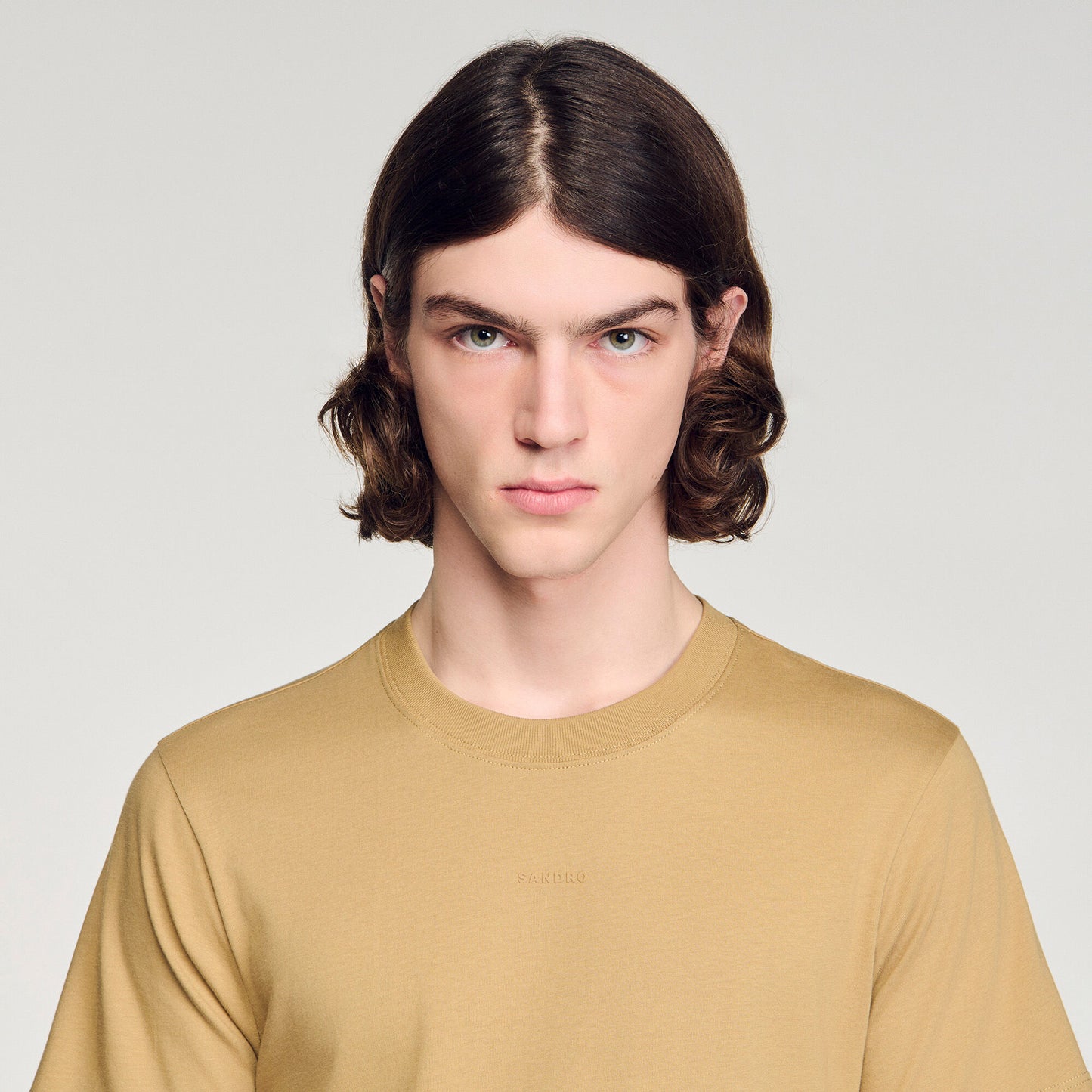 Sandro Logo Tee Cotton T-Shirt Beige