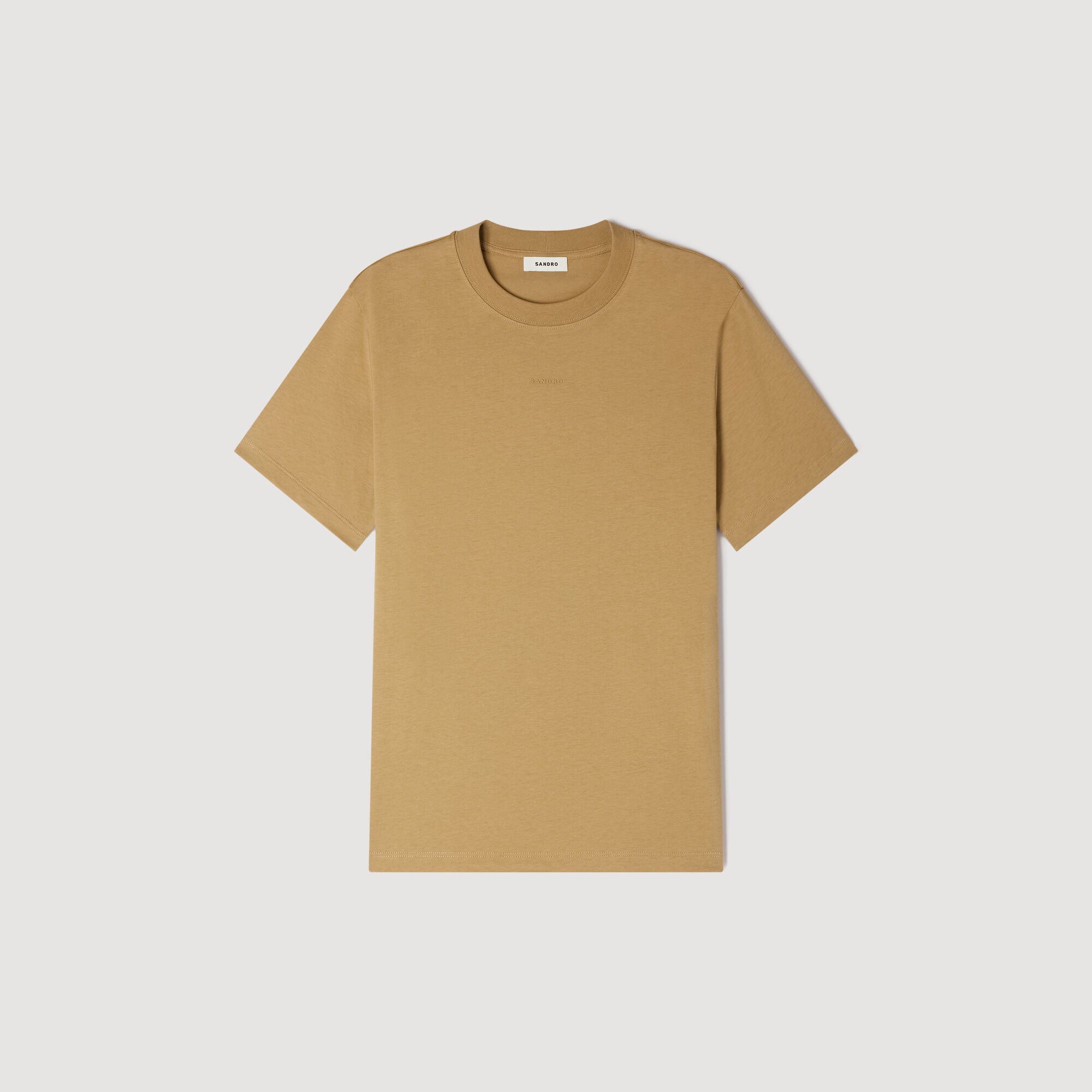 Sandro Logo Tee Cotton T-Shirt Beige