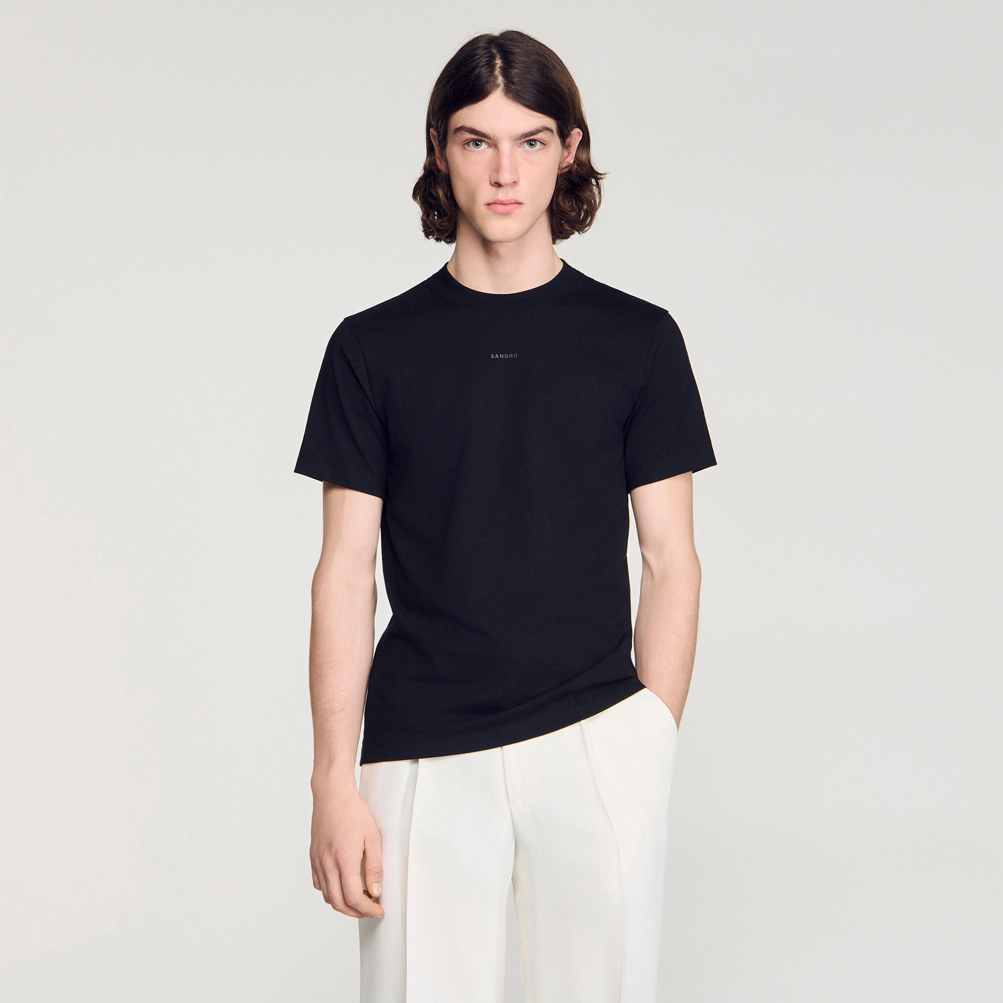 Sandro Logo Tee Cotton T-Shirt Black