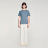Sandro Logo Tee Cotton T-Shirt Grey / Blue