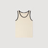 Cotton Vest Top With Patch Sand