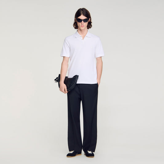 Retro Ss Polo Logo Polo Shirt White