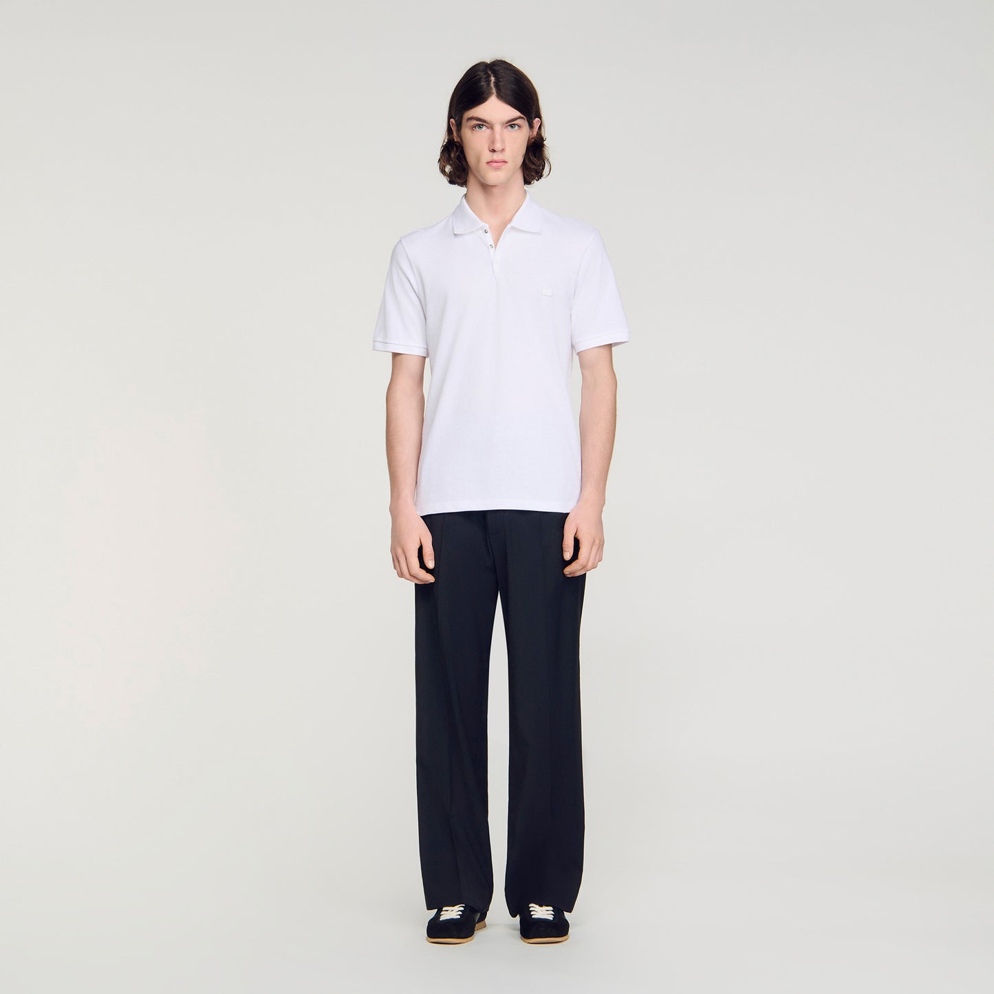 Retro Ss Polo Logo Polo Shirt WHITE