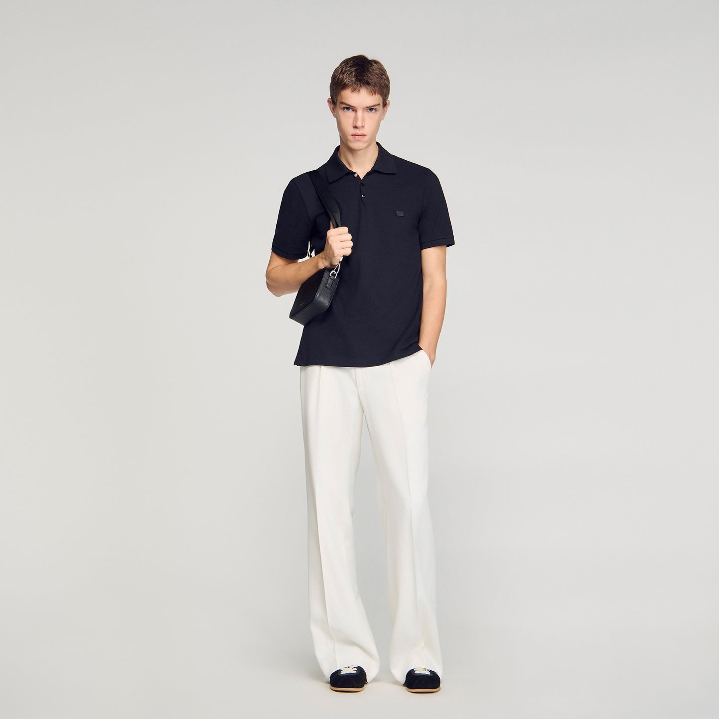 Retro Ss Polo Logo Polo Shirt BLACK