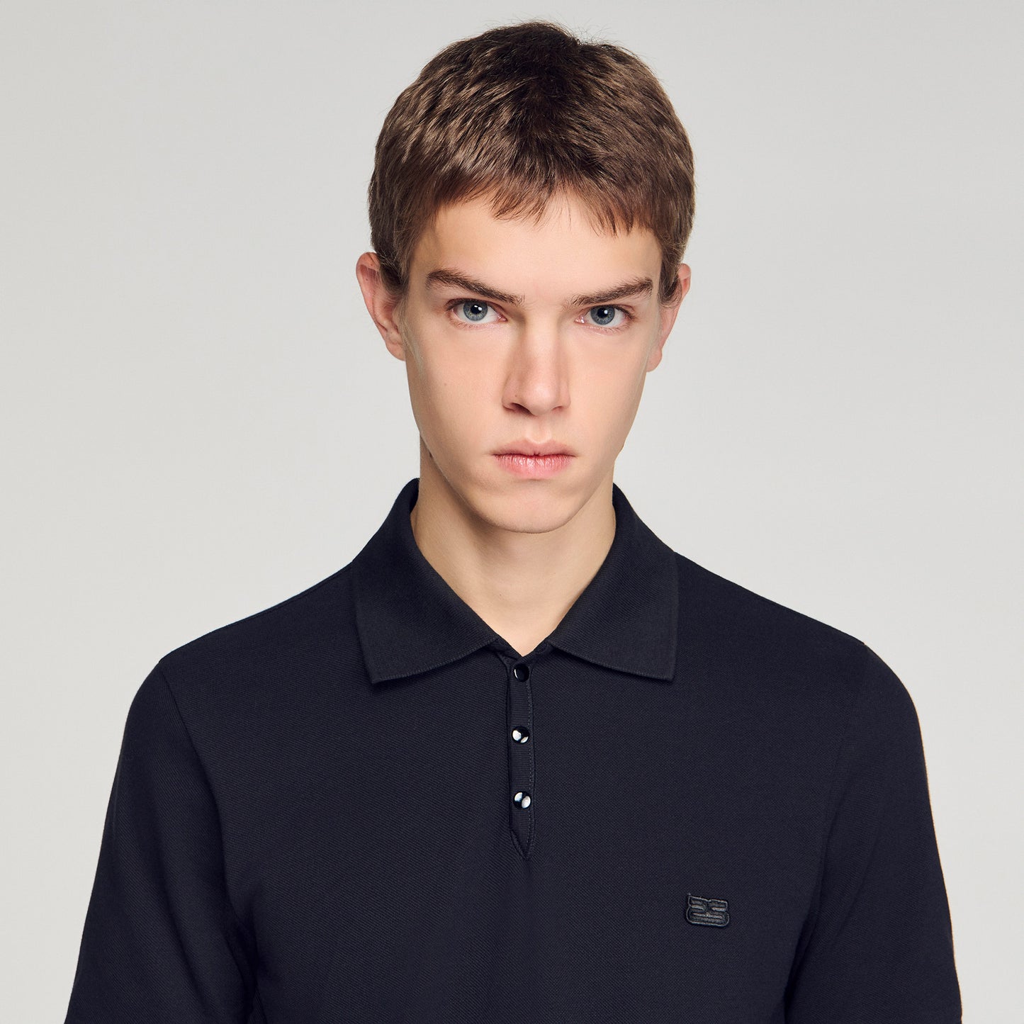 Retro Ss Polo Logo Polo Shirt BLACK
