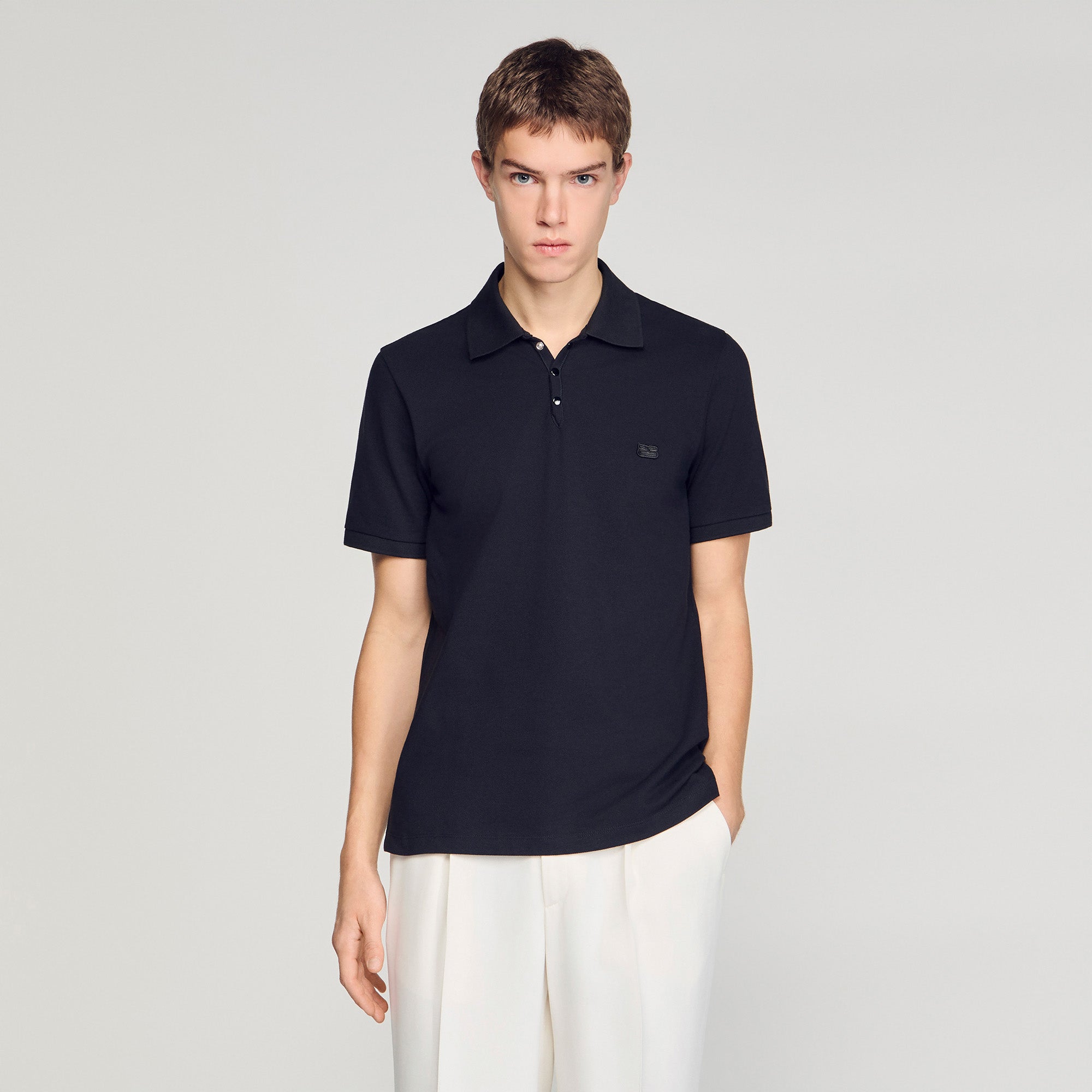 Retro Ss Polo Logo Polo Shirt BLACK