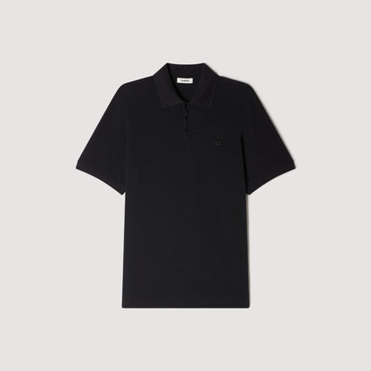 Retro Ss Polo Logo Polo Shirt BLACK