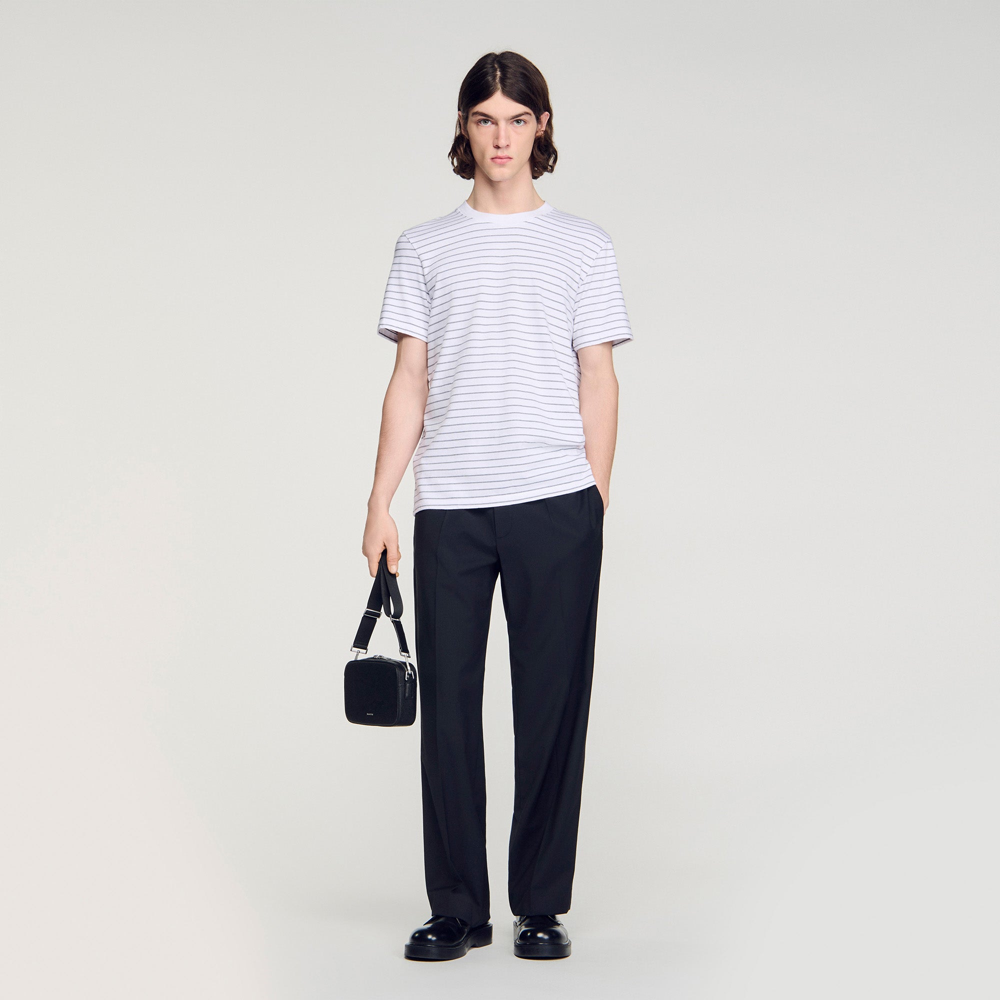 Striped T Shirt White Black