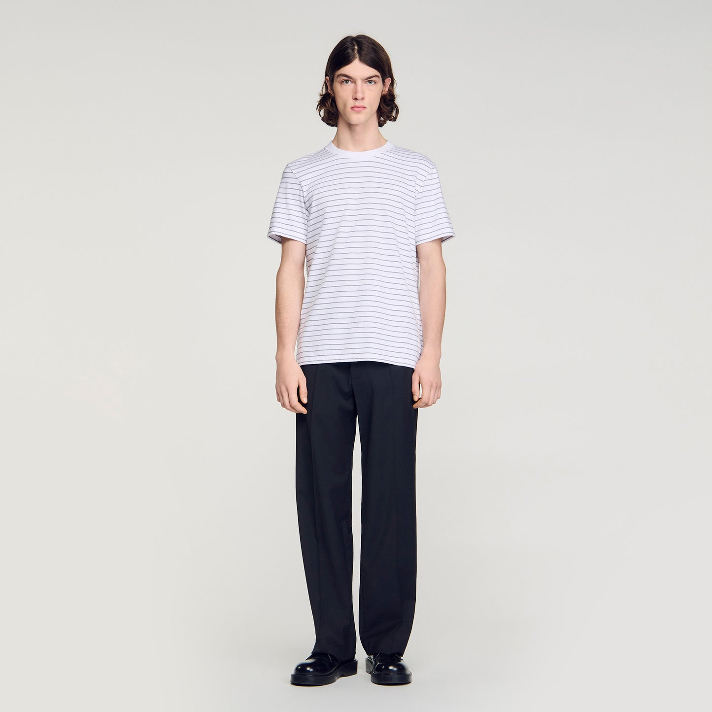 Striped T Shirt White Black