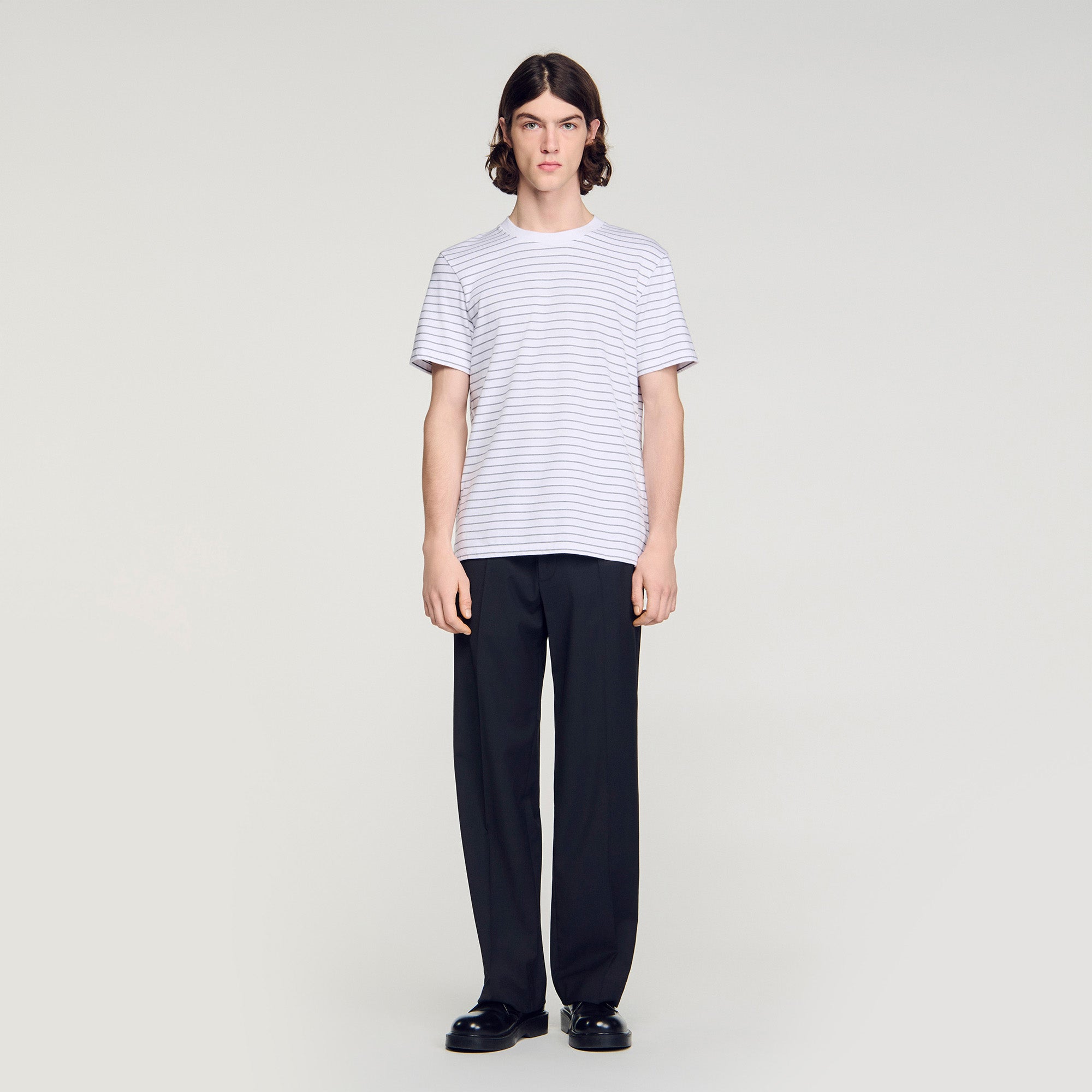 Striped T Shirt White Black