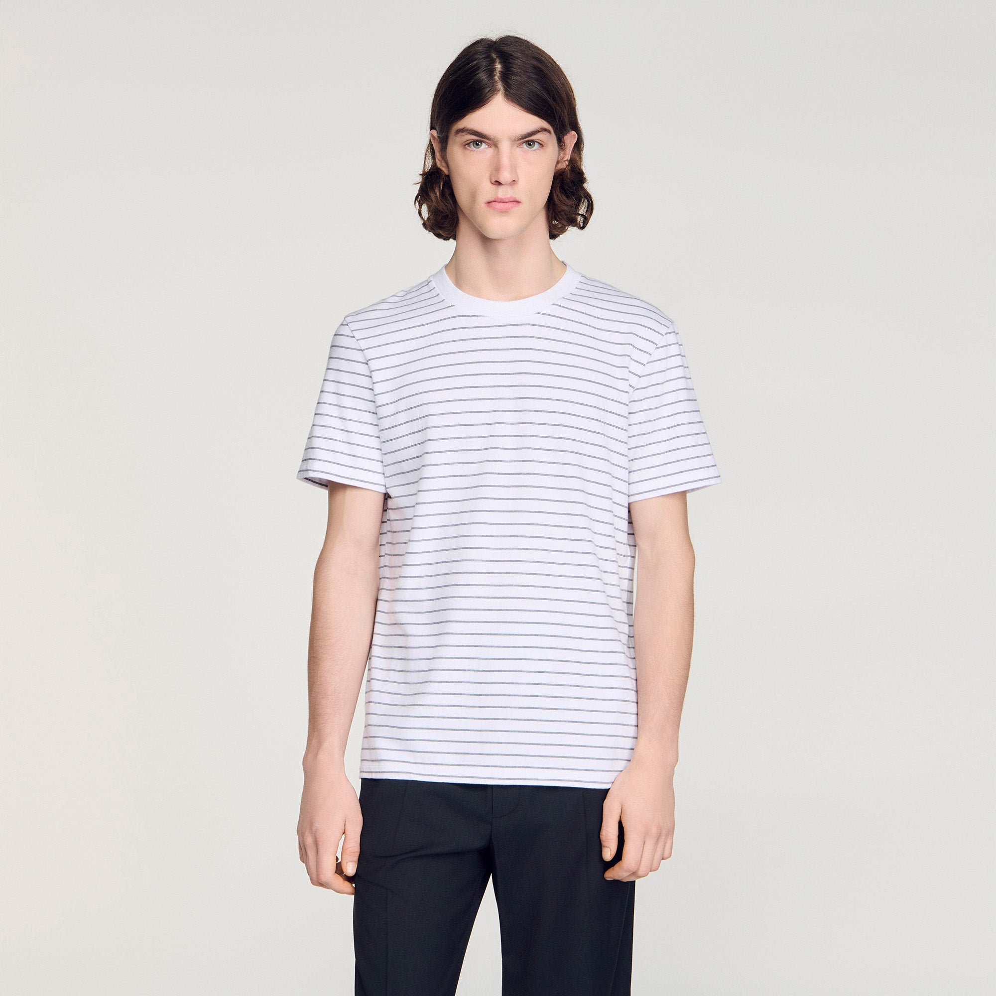 Striped T Shirt White Black