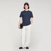 Striped T Shirt Marine Blanc