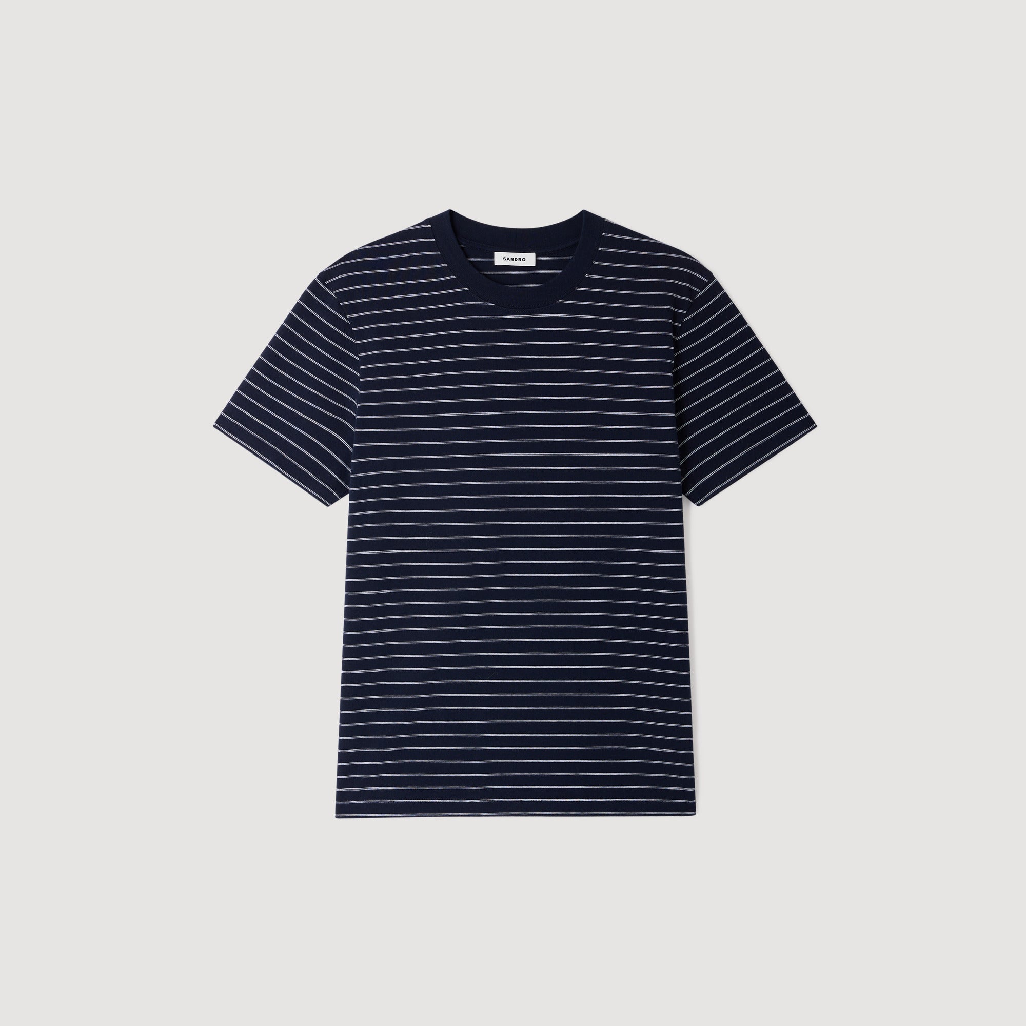 Striped T Shirt Marine Blanc