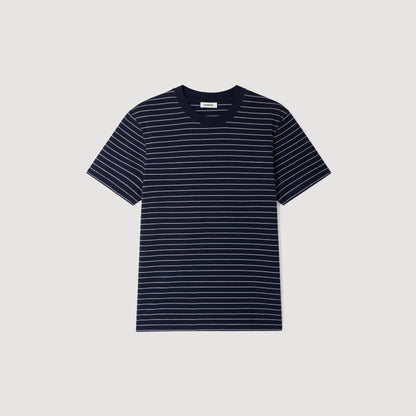 Striped T Shirt Marine Blanc
