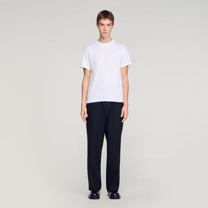 T Shirt With Double S Patch White