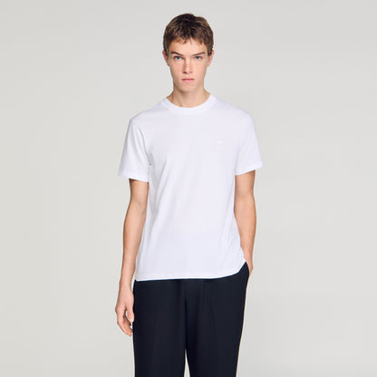 T Shirt With Double S Patch White