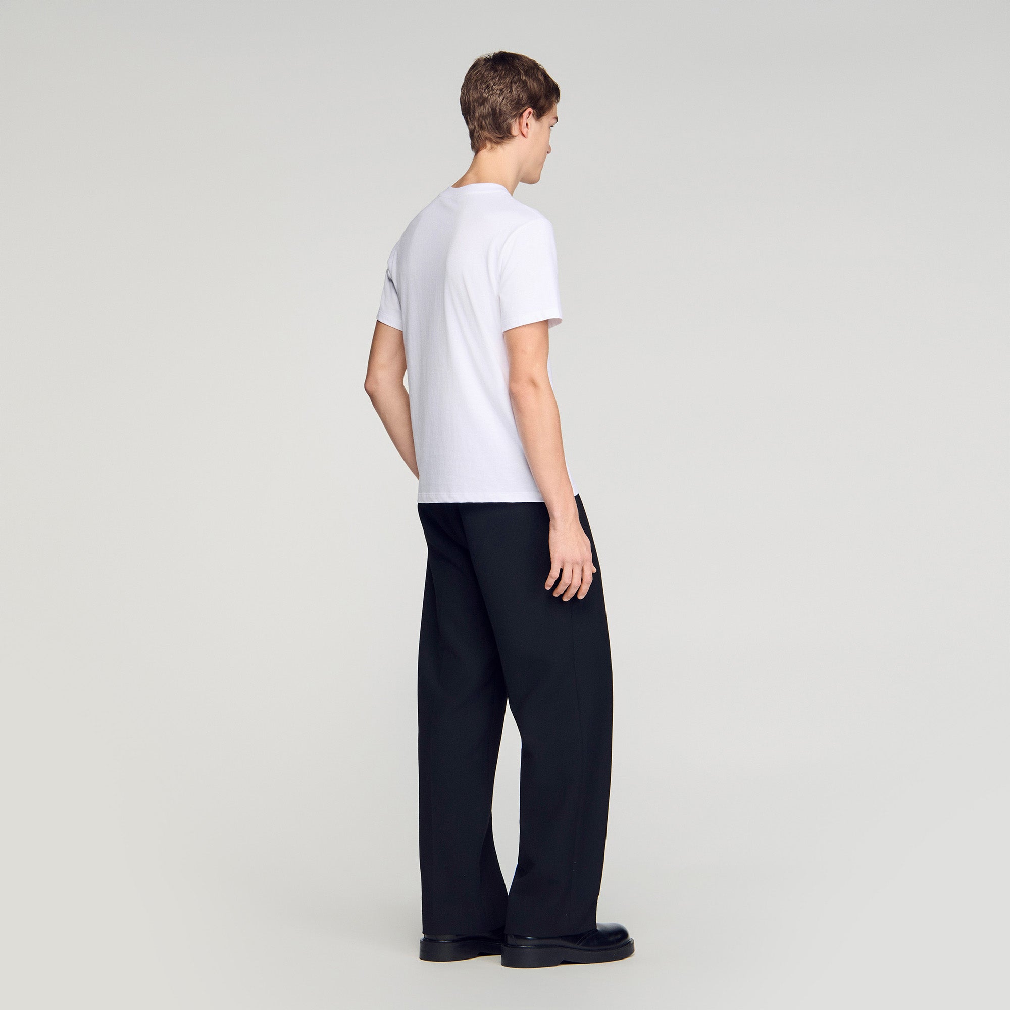 T Shirt With Double S Patch White